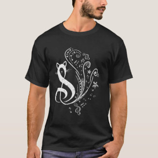 T-shirt Symbole de clé de sol de chat Musique & Amateur de