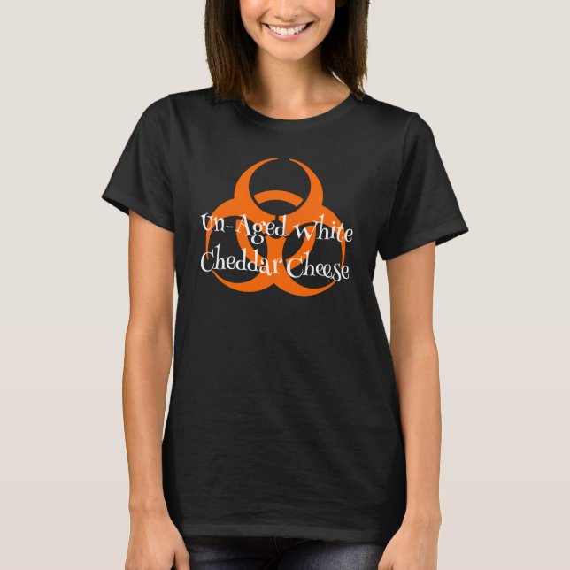 T-shirt Symbole de danger biologique avec blanc non âgé (Devant)