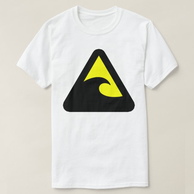 T-shirt Symbole de danger du tsunami (Design devant)