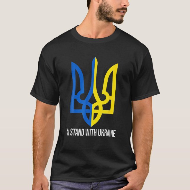 T-SHIRT SYMBOLE DE DRAPEAU UKRAINE (Devant)