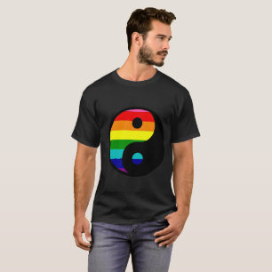 T-shirt Symbole de fierté LGBTQ Yin Yang arc-en-ciel