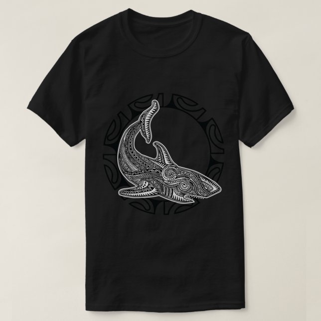T-shirt Symbole de la culture maorie du requin Haka Dance  (Design devant)