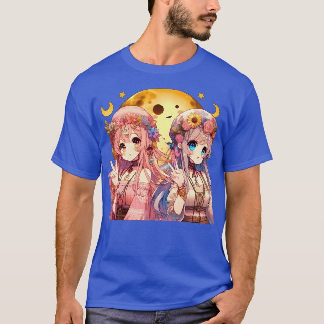 T-shirt SYMBOLE DE LA FEMME Anime Hippie Lune Filles Donne (Devant)