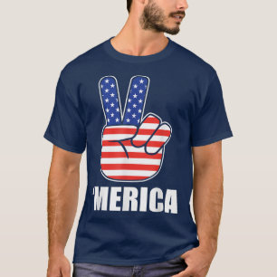 T-shirt SYMBOLE DE LA Paix 4 juillet Drapeau Américain Mer