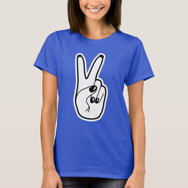 T-shirt SYMBOLE DE LA PAIX MAIN GAUCHE Mouvement Noir & Bl (Devant)