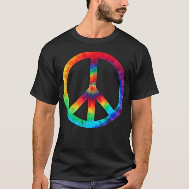 T-shirt SYMBOLE DE LA PAIX Tie Dye Hippies Chemises de Noë (Devant)