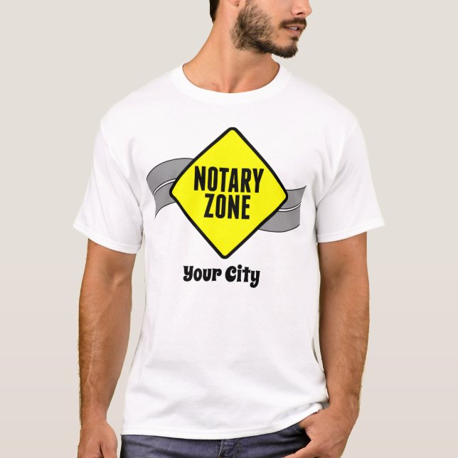 T-shirt Symbole de la route jaune de la zone notaire Ville (Devant)