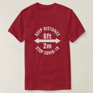 T-shirt Symbole de l'arrêt de la détresse sociale Corona