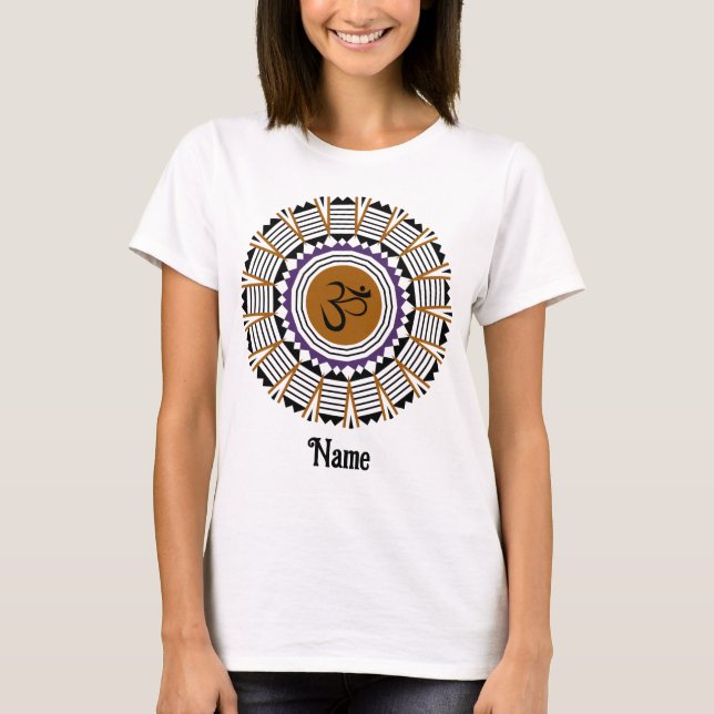 T-shirt Symbole de l'Om de Yoga de Mandala Spirituelle Vio (Devant)