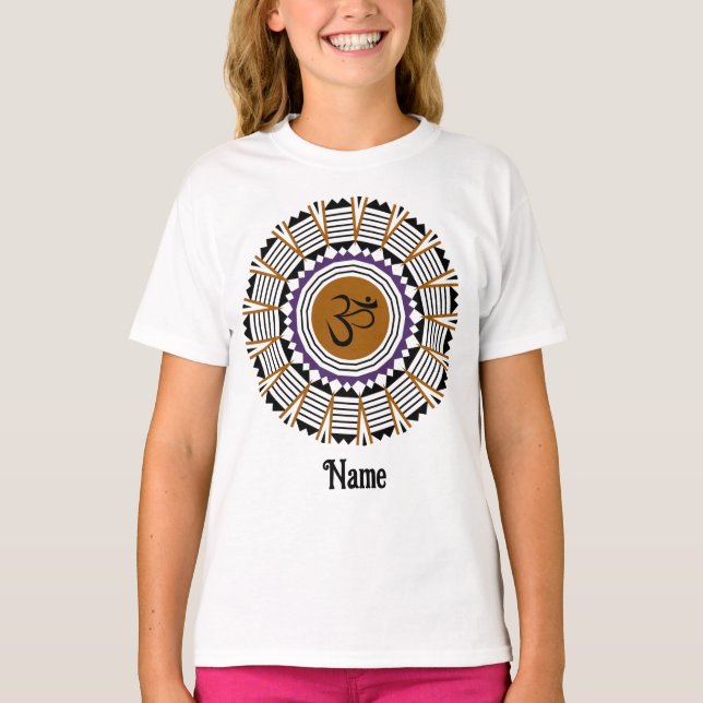 T-shirt Symbole de l'Om de Yoga de Mandala Spirituelle Vio (Devant)