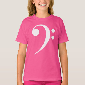 T-shirt Symbole de musique de clé de fa en blanc pour amat