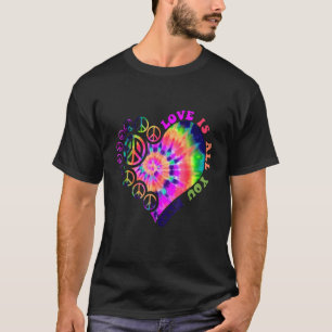 T-shirt Symbole de paix amour 60s les années 70 cravate te