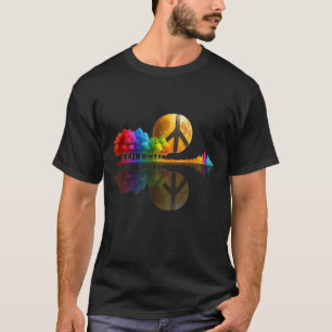 T-shirt Symbole de paix de la guitare hippie Lune guitaris
