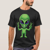Symbole de paix drôle d'alien Sourire Humour Migno
