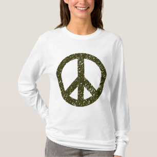 T-shirt Symbole de paix griffonné - vert sombre
