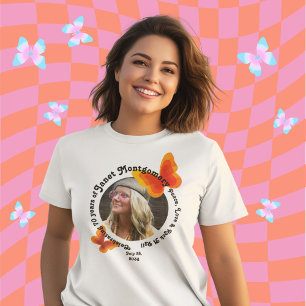 T-shirt Symbole de Paix Rétro Papillon Psychédélique Anniv