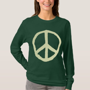 T-shirt Symbole de paix rude - Crème sur foncé