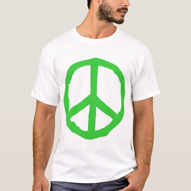T-shirt Symbole de paix rude - vert (Devant)
