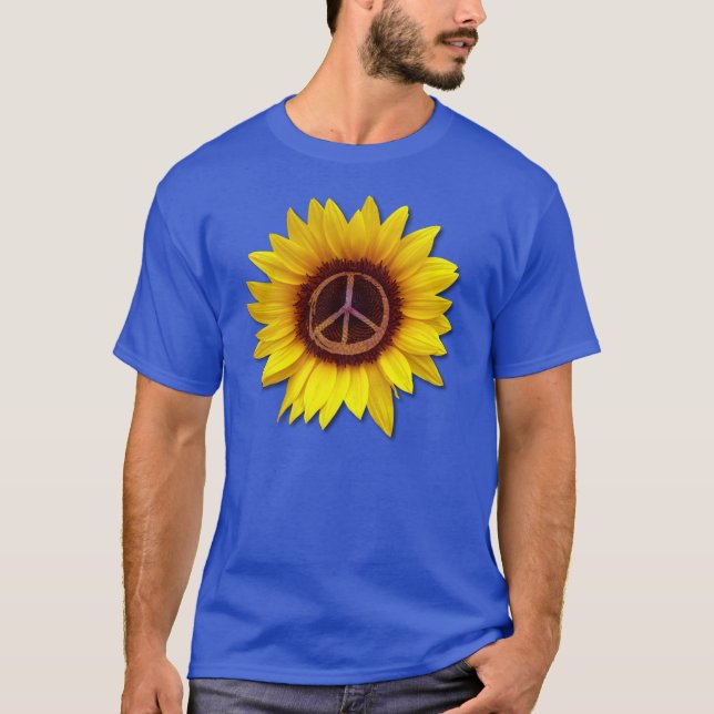 T-shirt Symbole de paix tournesol ukrainien signe d'amour  (Devant)