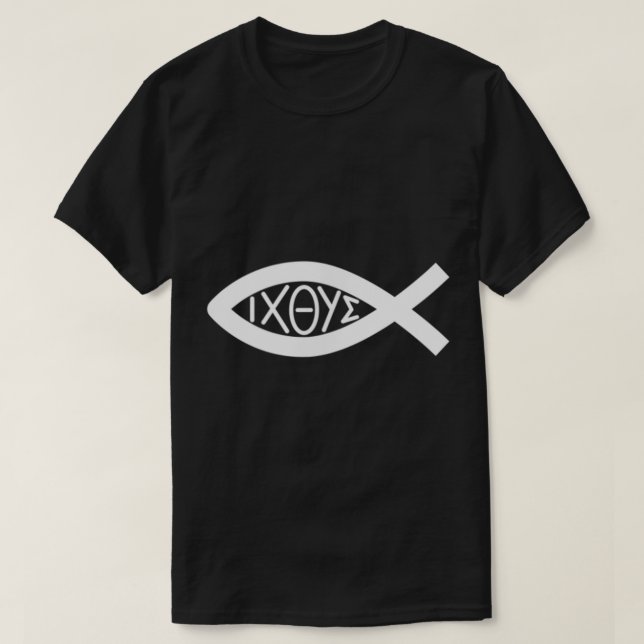 T-shirt Symbole de poisson de Christian Jesus IXOYE Ichthy (Design devant)