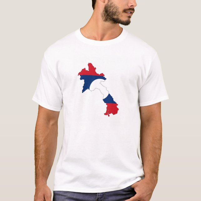 T-shirt symbole de silhouette de forme de carte de drapeau (Devant)