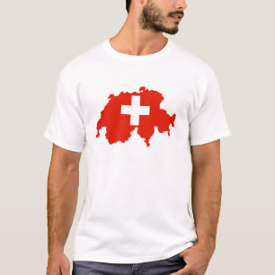 T-shirt symbole de Suisse de carte de drapeau de pays de