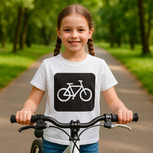 T-shirt Symbole de vélo minimaliste noir et blanc