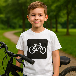 T-shirt Symbole de vélo noir et blanc garçons