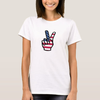 T-shirt Symbole de victoire avec drapeau américain