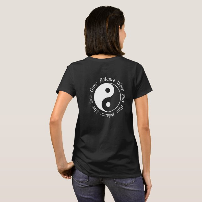 T-shirt Symbole de Yin Yang d'équilibre (Dos entier)