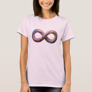 T-Shirt Symbole d'Infini Arc-en-Ciel Coloré
