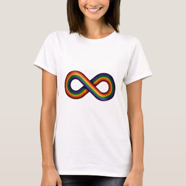 T-shirt Symbole d'infini dans le drapeau arc-en-ciel de la (Devant)