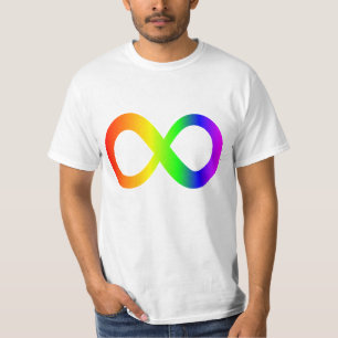 T-shirt Symbole d'infini d'arc-en-ciel de sensibilisation