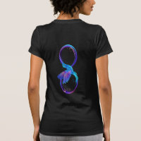 Symbole d'infini néon avec colibri brillant