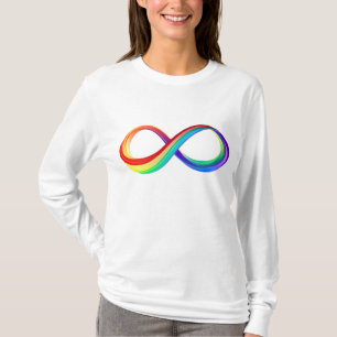 T-shirt Symbole d'infinité arc-en-ciel stratifié