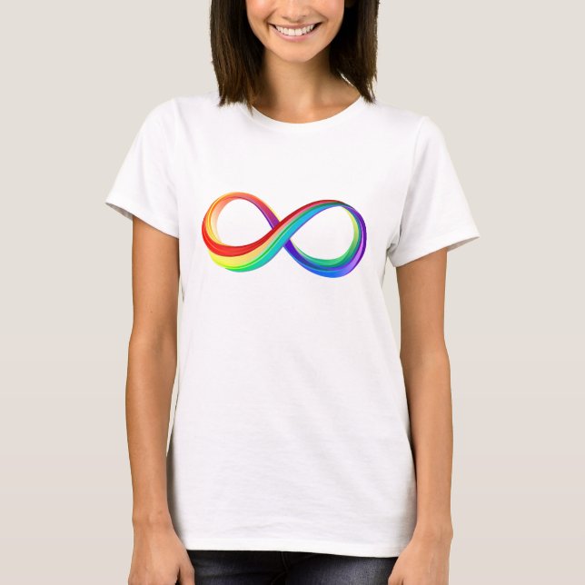 T-shirt Symbole d'infinité arc-en-ciel stratifié (Devant)