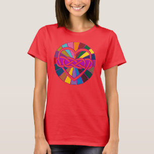 T-shirt Symbole double Infinité Coeur brillant coloré