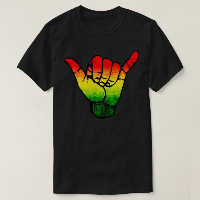 T-shirt SYMBOLE Drapeau Jamaïque Rasta Hawaii Shaka ArtRet (Design devant)