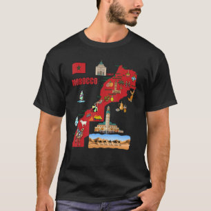 T-shirt Symbole du drapeau des grandes villes du Maroc