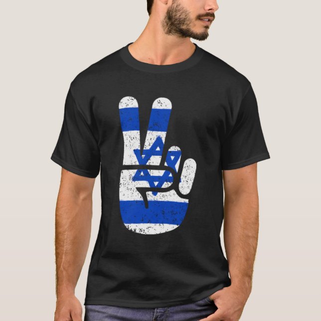T-shirt Symbole du drapeau d'Israël - Grande Paix (Devant)