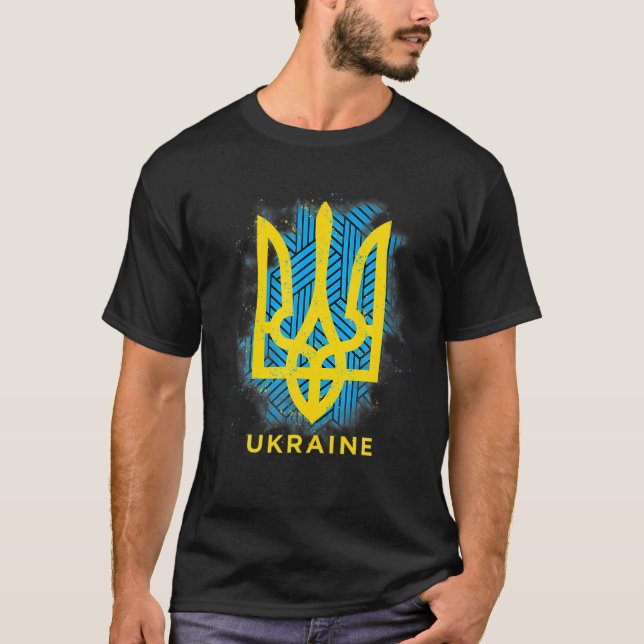 T-shirt Symbole du drapeau ukrainien (Devant)