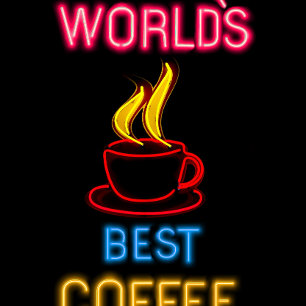 T-shirt Symbole du meilleur café néon du monde