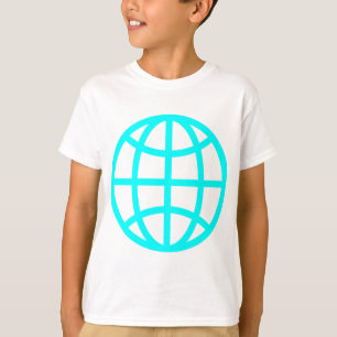 T-shirt Symbole du monde - Cyan