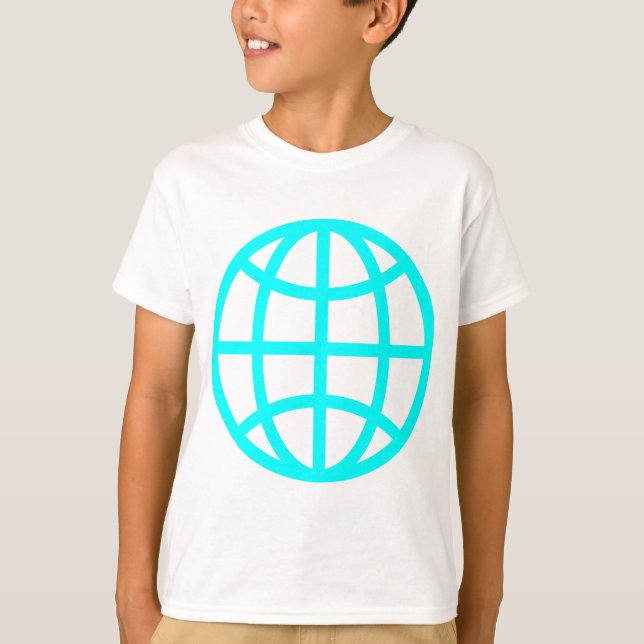 T-shirt Symbole du monde - Cyan (Devant)