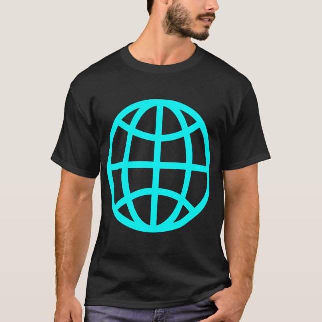 T-shirt Symbole du monde - Cyan (Devant)