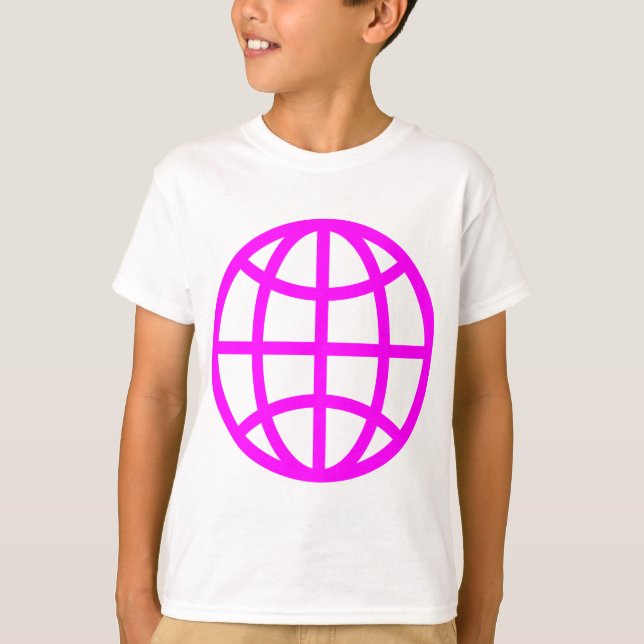 T-shirt Symbole du monde - Magenta (Devant)