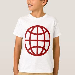 T-shirt Symbole du monde - Rouge rubis
