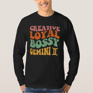 T-shirt SYMBOLE GEMini Girl Zodiac Hippie rétro Loya créat