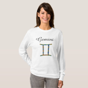 T-shirt SYMBOLE Gemini Zodiaque Horoscope À Manche Longue