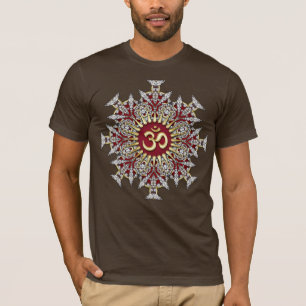 T-shirt Symbole Golden GeoGems Mandala Om Chemise